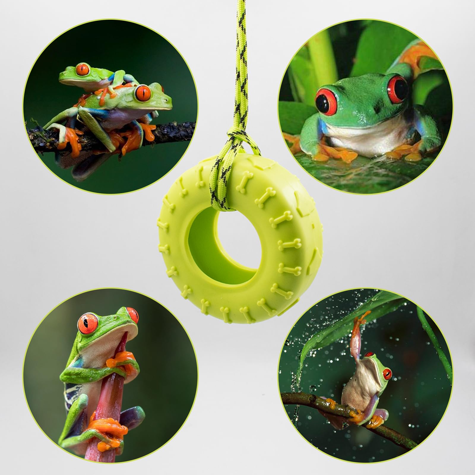 JINGHANGER tire swing with suction cup hook secures to branches.
