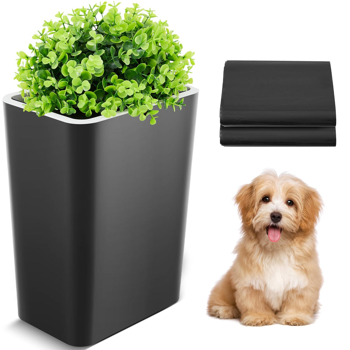 Jingmore dog poop trash can outdoor lid keeps waste contained and tidy.