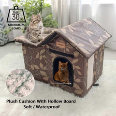 JINGSIJI outdoor cat house enclosed design creates cozy, secure shelter.