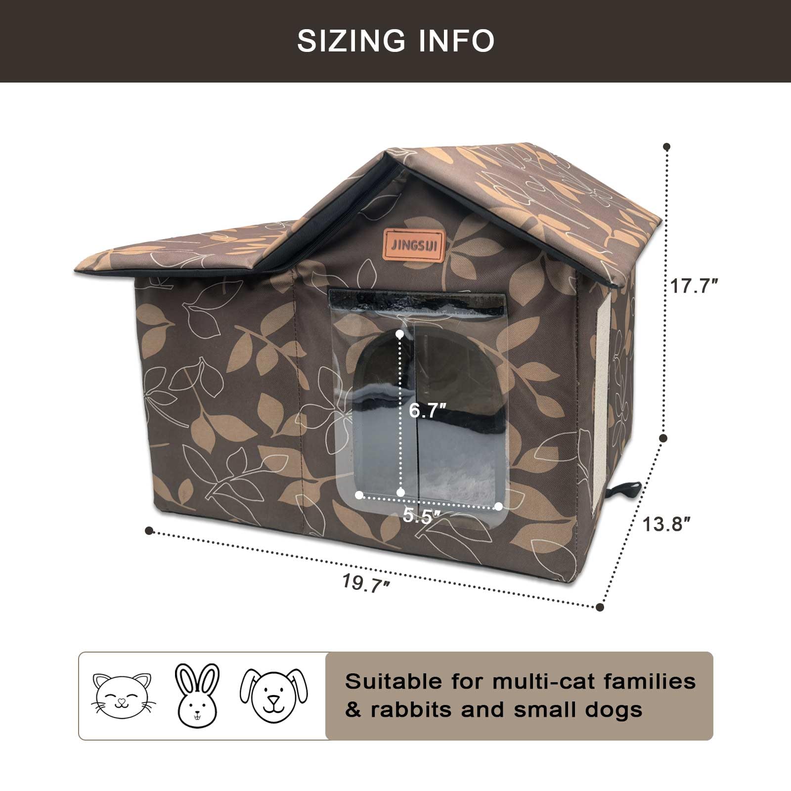 JINGSIJI outdoor cat house use scenarios for indoor or outdoor shelter.