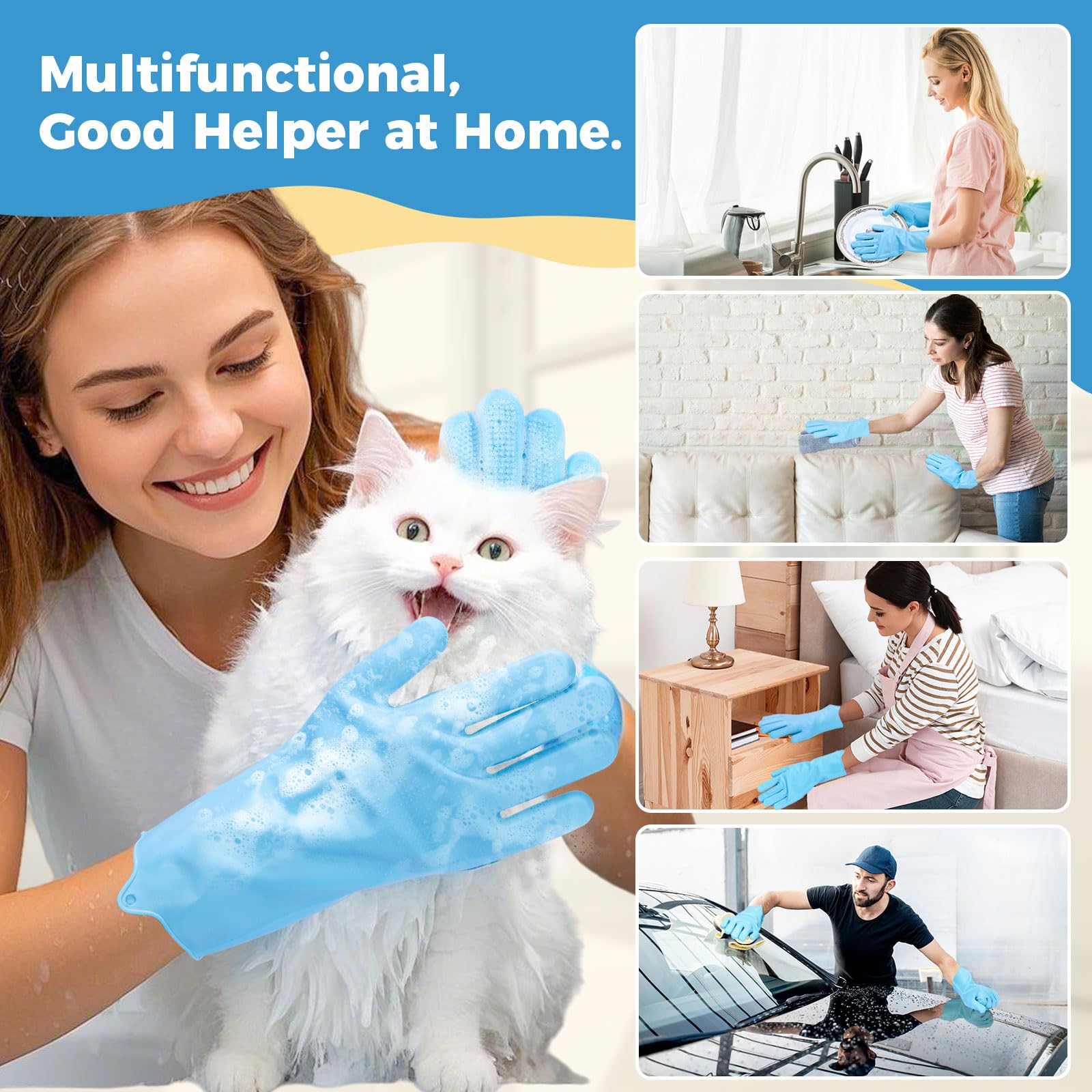 JINHUIYUAN multiuse gloves for home cleaning and pet care
