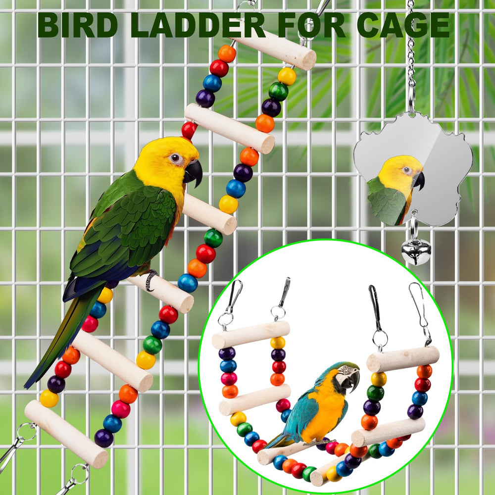 JINJINANV colorful-bird-toys-parakeet shows bright hues stimulating curiosity.