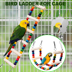 JINJINANV colorful-bird-toys-parakeet shows bright hues stimulating curiosity.