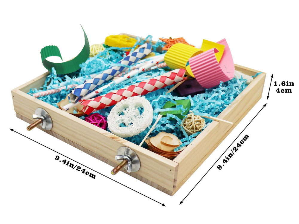 Jinkoozz 9.4x9.4x1.6 inch Box, spacious for adding more toys and ongoing play.