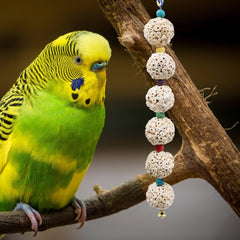 Jinkoozz Bird Chewing Toy: Metal bell adds gentle auditory cue to engage birds.
