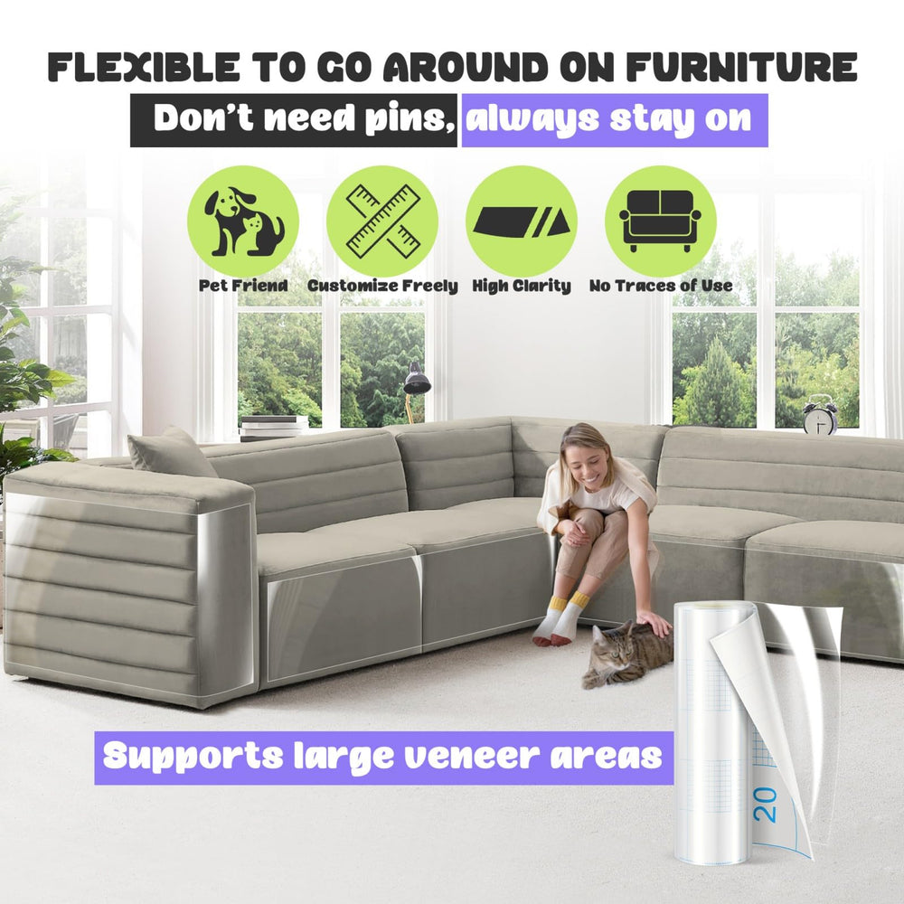 JINVOGREEN cat-scratch-protector on sofa illustrating practical furniture protection.