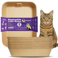 JINVOGREEN disposable litter box 8-pack for travel and mess-free use.
