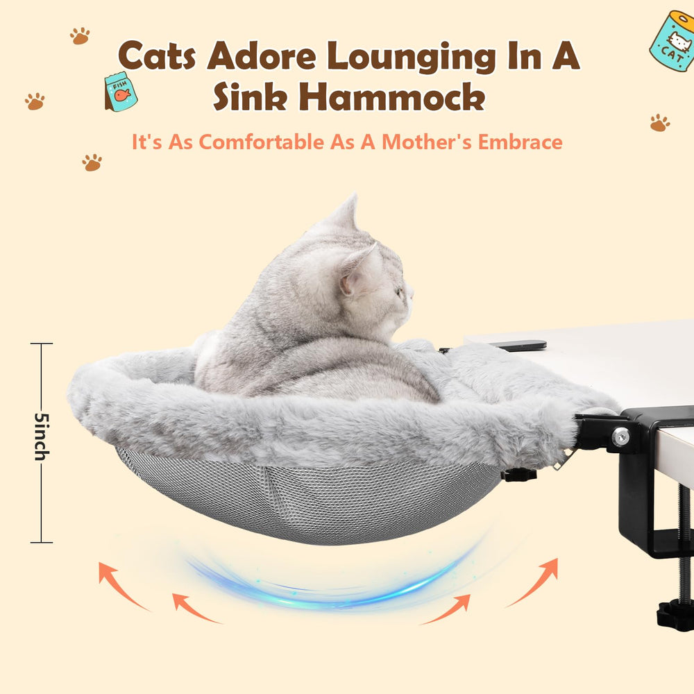 JinxZap X-Large Cat Desk Bed plush faux rabbit fur cover provides soft warmth and comfort.