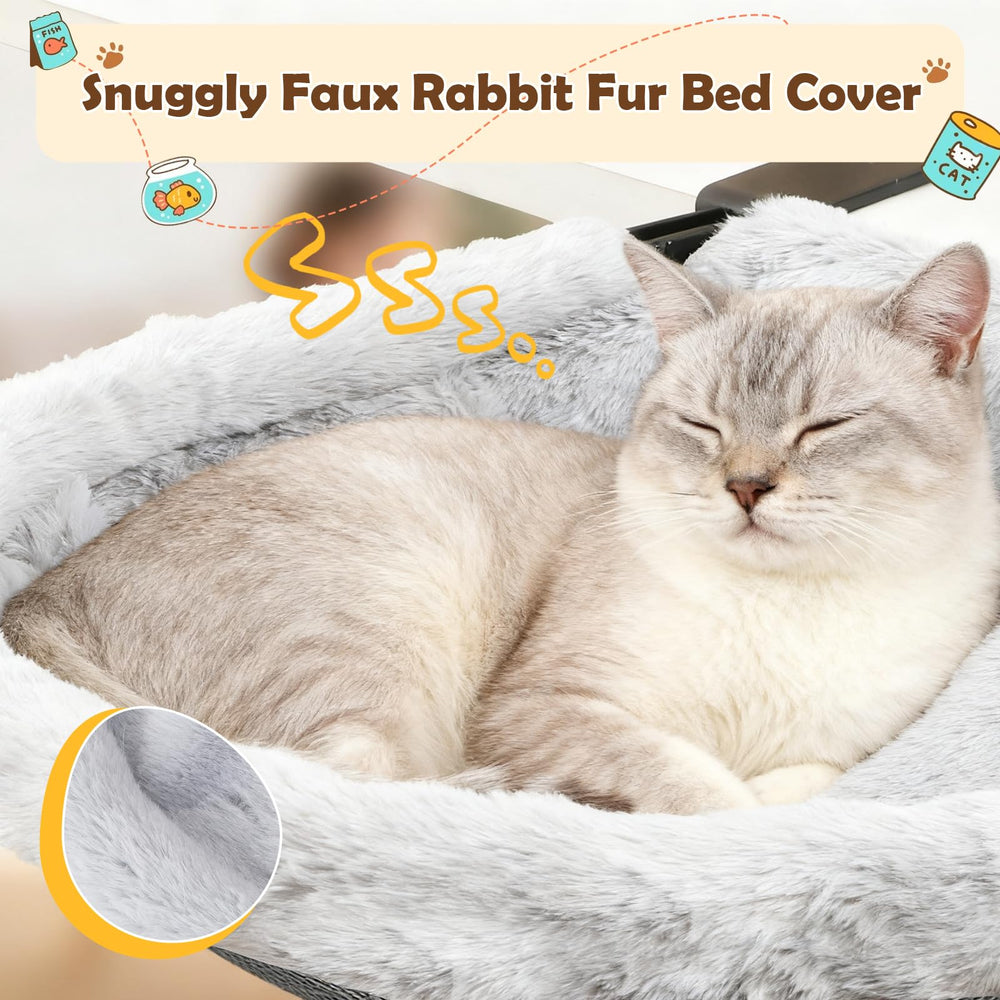 JinxZap X-Large Cat Desk Bed reversible cover supports all-season comfort with plush and breathable sides.