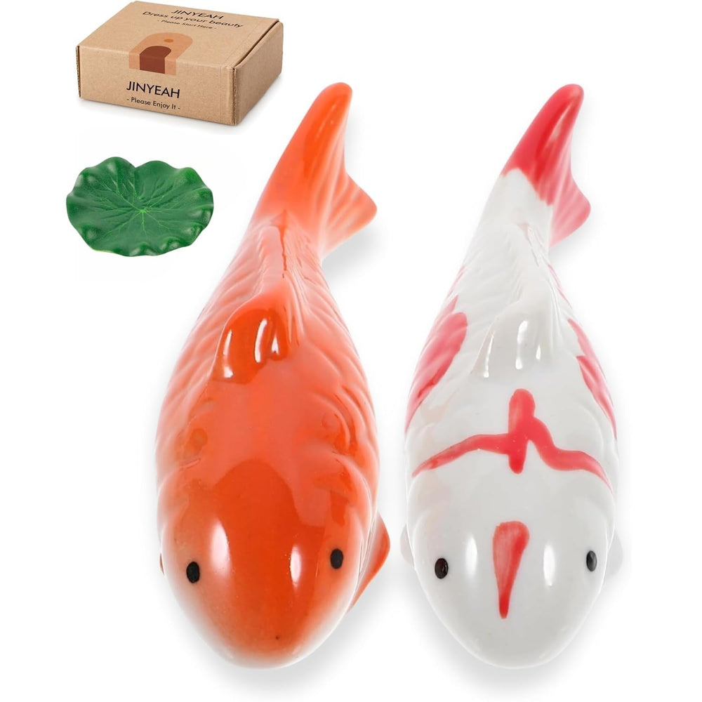 JINYEAH ceramic floating koi fish in fountain adds lifelike movement to your pond.