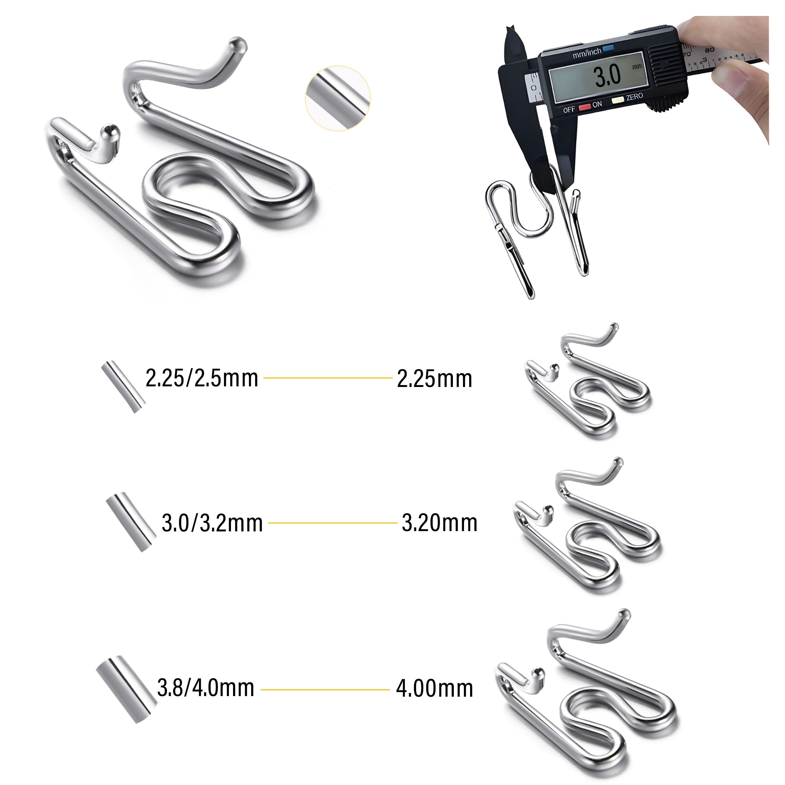Side view showing each link adding about 3 cm for growing dogs.