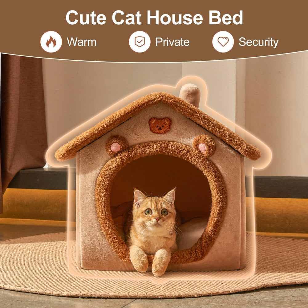 Jiupety cat bed non-slip bottom keeps stable during play.