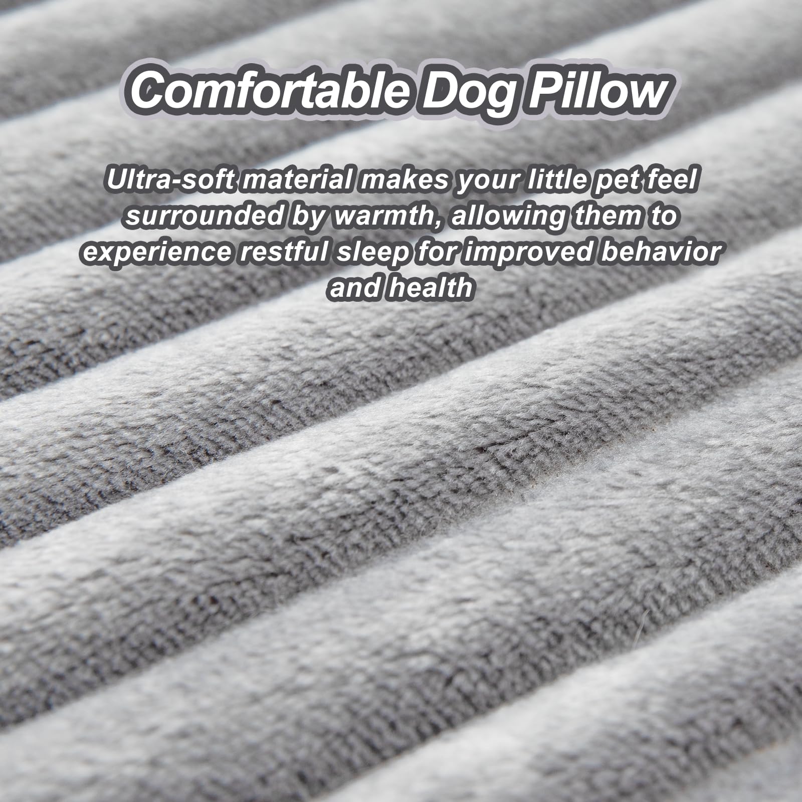 Jiupety Dog Calming Pillow in a crate setup showing compact, portable comfort