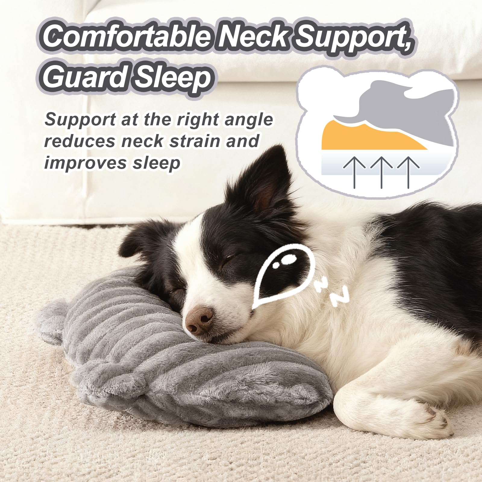 Jiupety dog calming pillow bear ears design indicating gentle incline for comfort