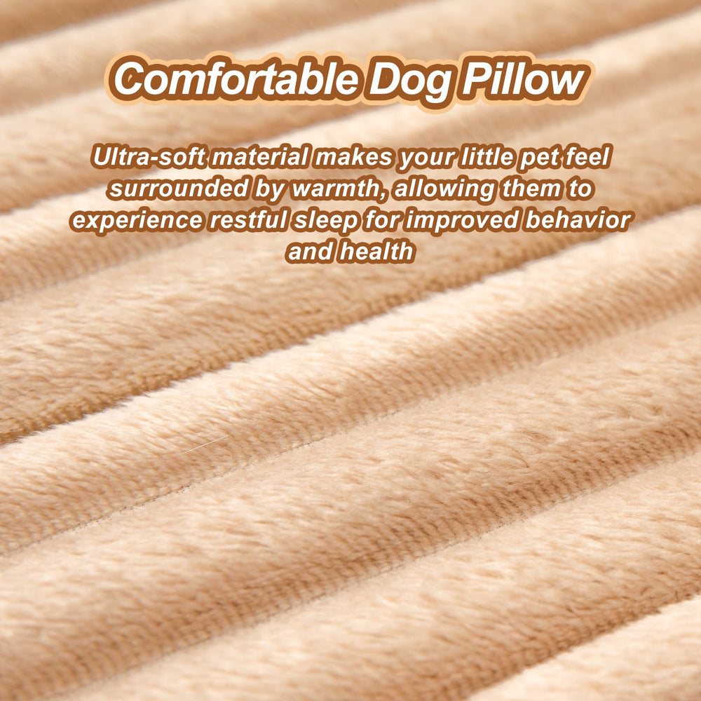 Jiupety dog calming pillow placed in a dog house creates a cozy retreat.