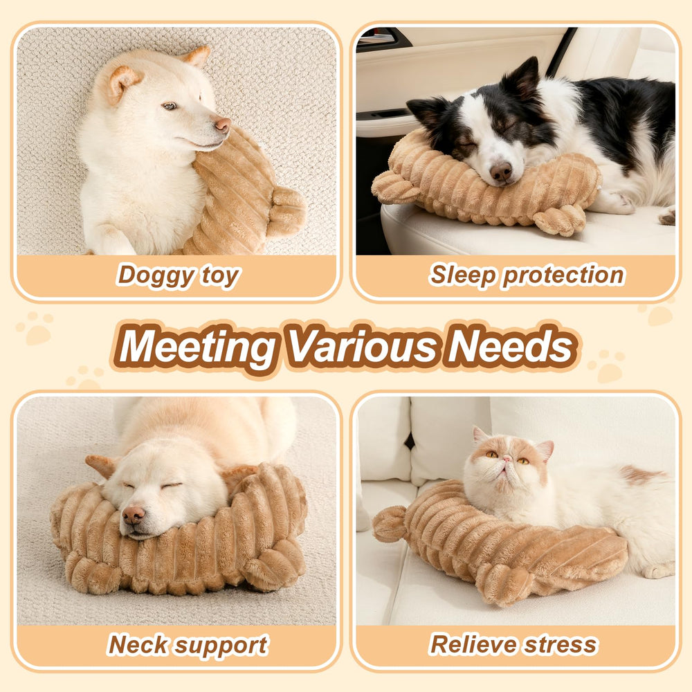 Jiupety dog calming pillow neck support close-up highlights ergonomic slope