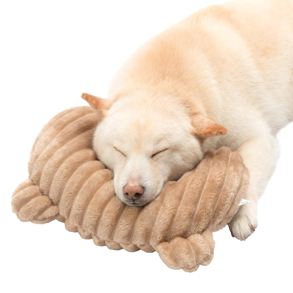 Jiupety dog calming pillow orthopedic design showing neck support for restful naps.
