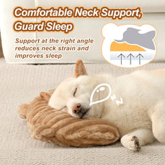 Jiupety dog calming pillow uses soft plush fabric for cozy naps.