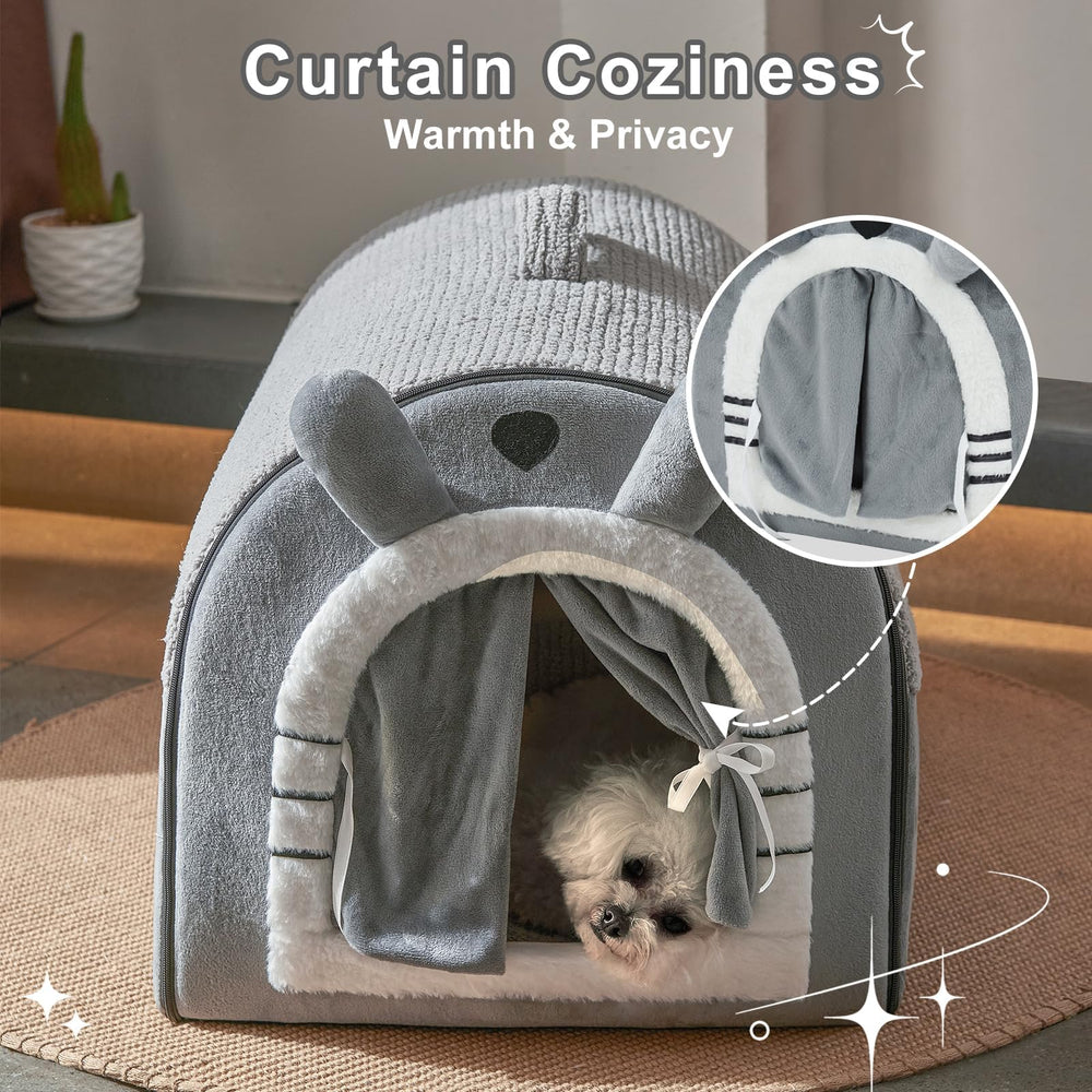 Jiupety dog cave bed packaging expands after vacuum release for setup