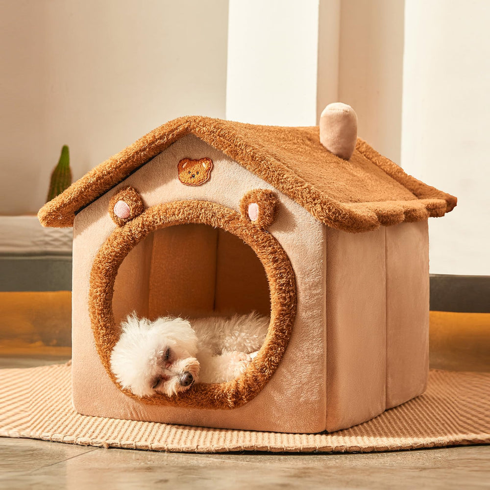 Jiupety dog house cover cave offers private den for comfort and warmth