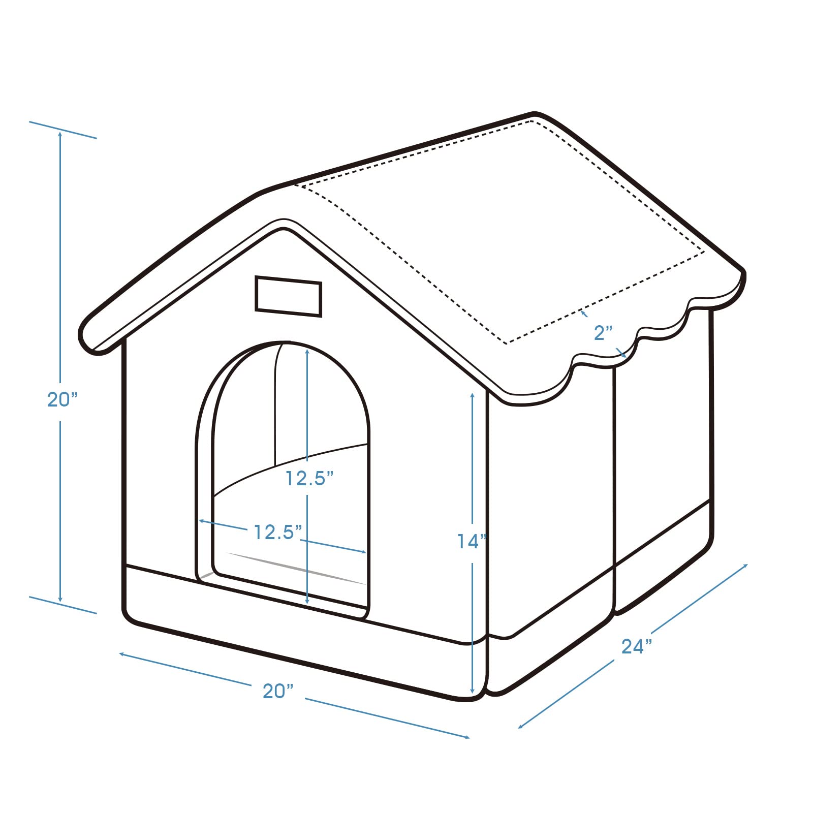Jiupety Indoor Dog House XL doors emphasize secure, private hiding space.