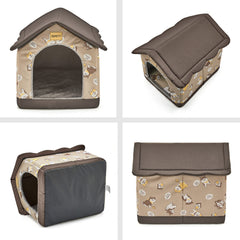 Jiupety Indoor Dog House XL entrance demonstrates easy door access for quick retreats.