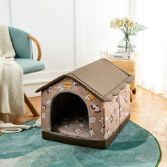 Jiupety Indoor Dog House XL interior cushion provides soft, supportive comfort for naps.