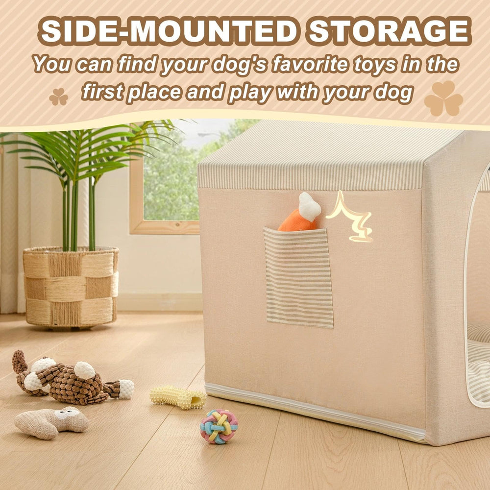 Jiupety foldable dog house design enables easy storage and travel.