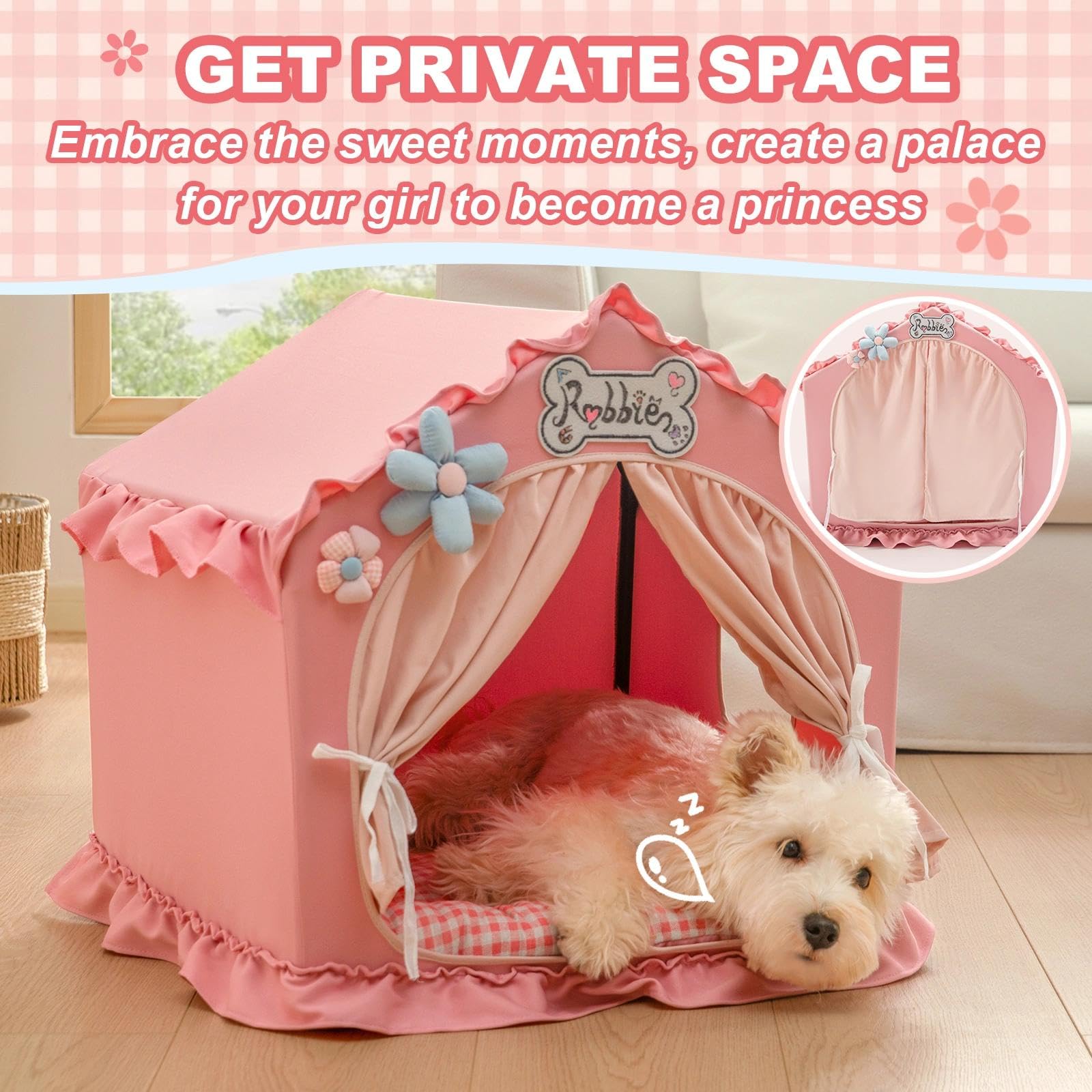 Jiupety foldable pet house enables easy transport and storage