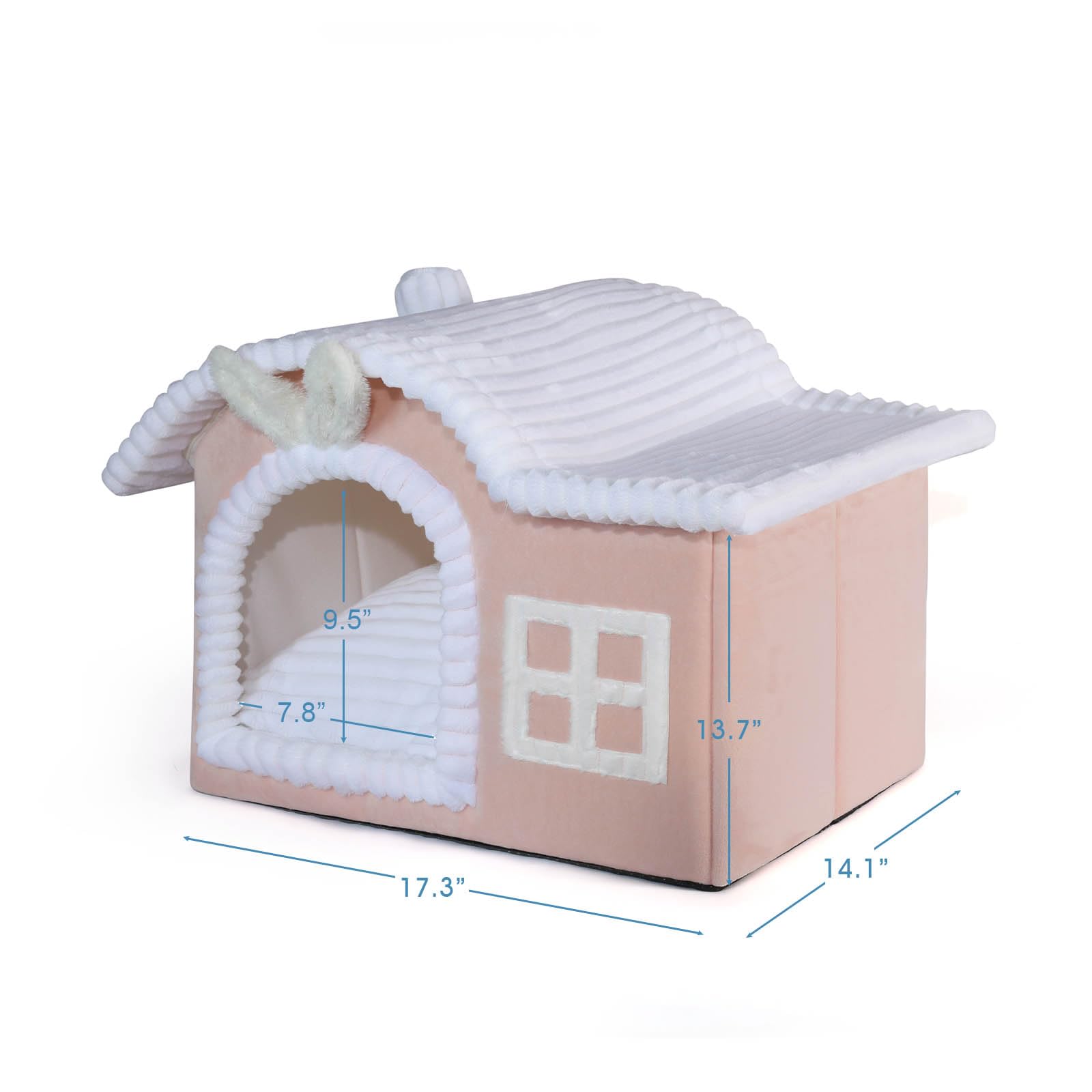 Jiupety Rabbit Cat House interior showing soft padding for comfortable naps.