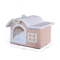 Jiupety Rabbit Cat House interior showing soft padding for comfortable naps.