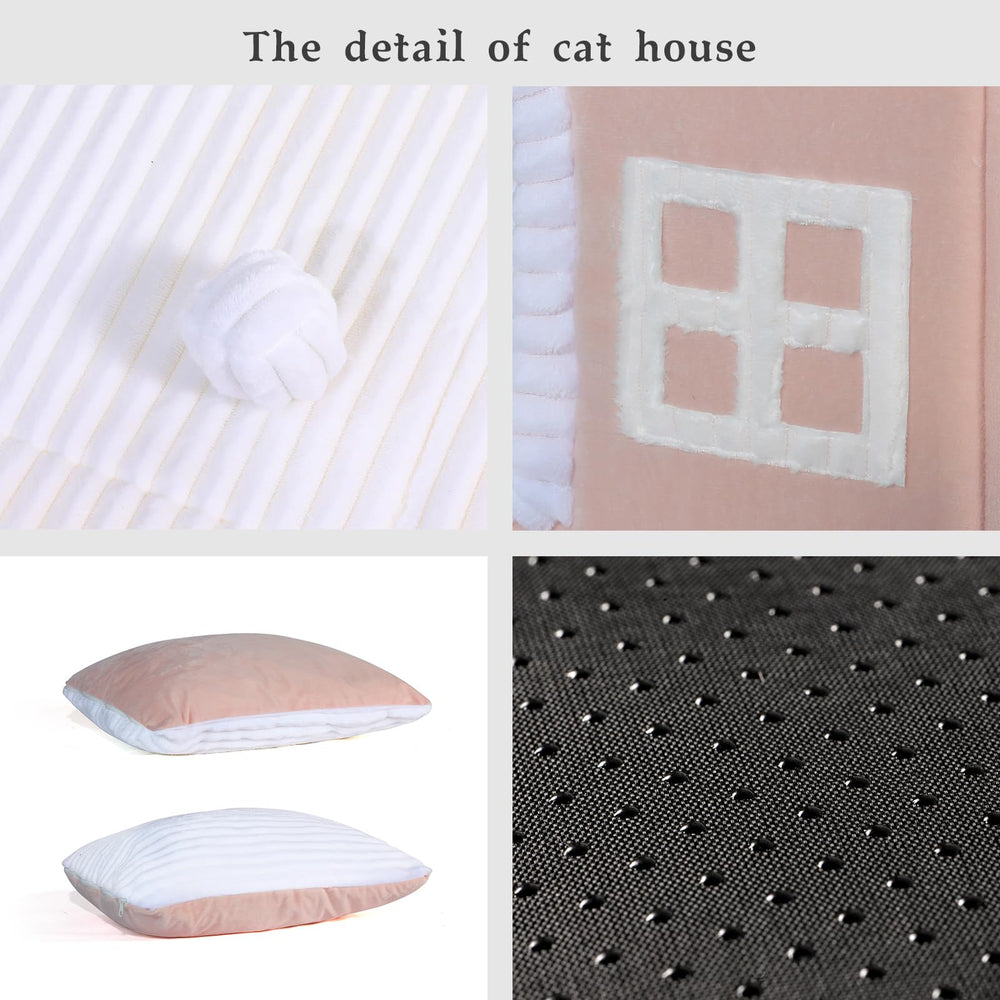 Jiupety Rabbit Cat House window detail adds playful charm.