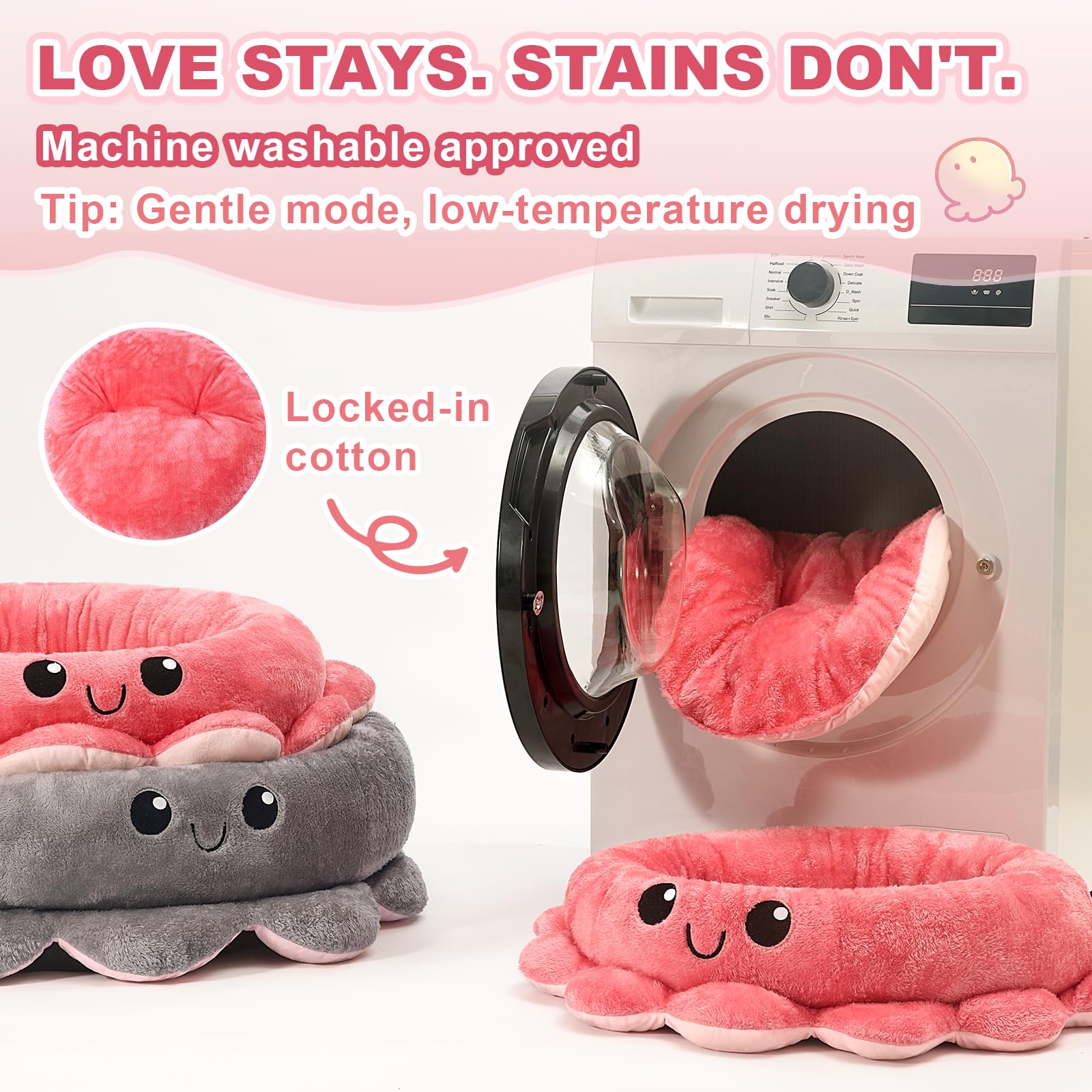 Jiupety vacuum packaging notice image reminds to distribute filling for even comfort.