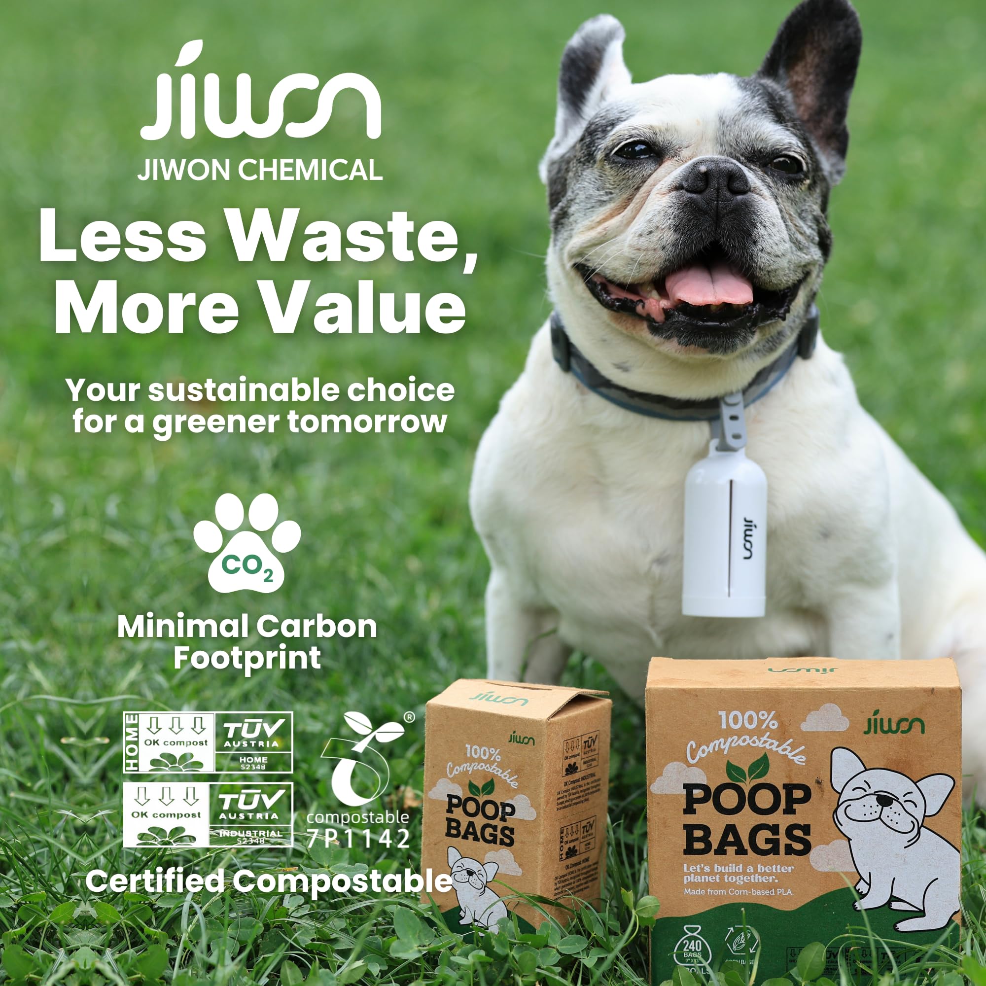JIWON unscented poop bags ensure odor-conscious handling outdoors.
