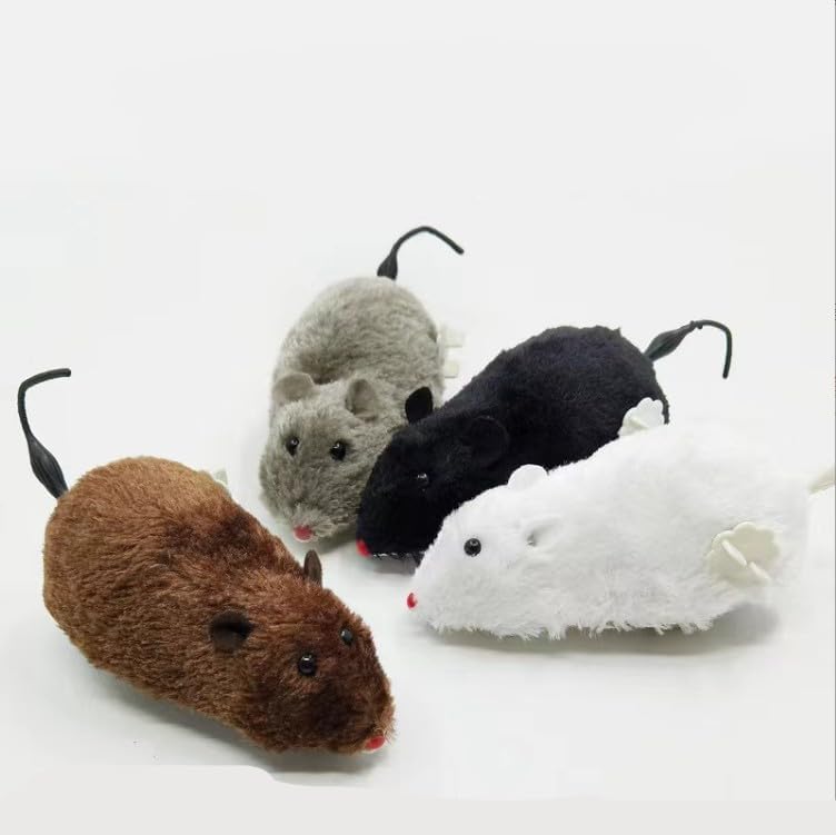 Jizlan Furry Mice toy close-up shows plush fur boosts hunting instincts during play.