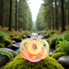 Jizlan Pet Silicone Calming Pacifier small-dog use with easy-grip design helps prevent choking.