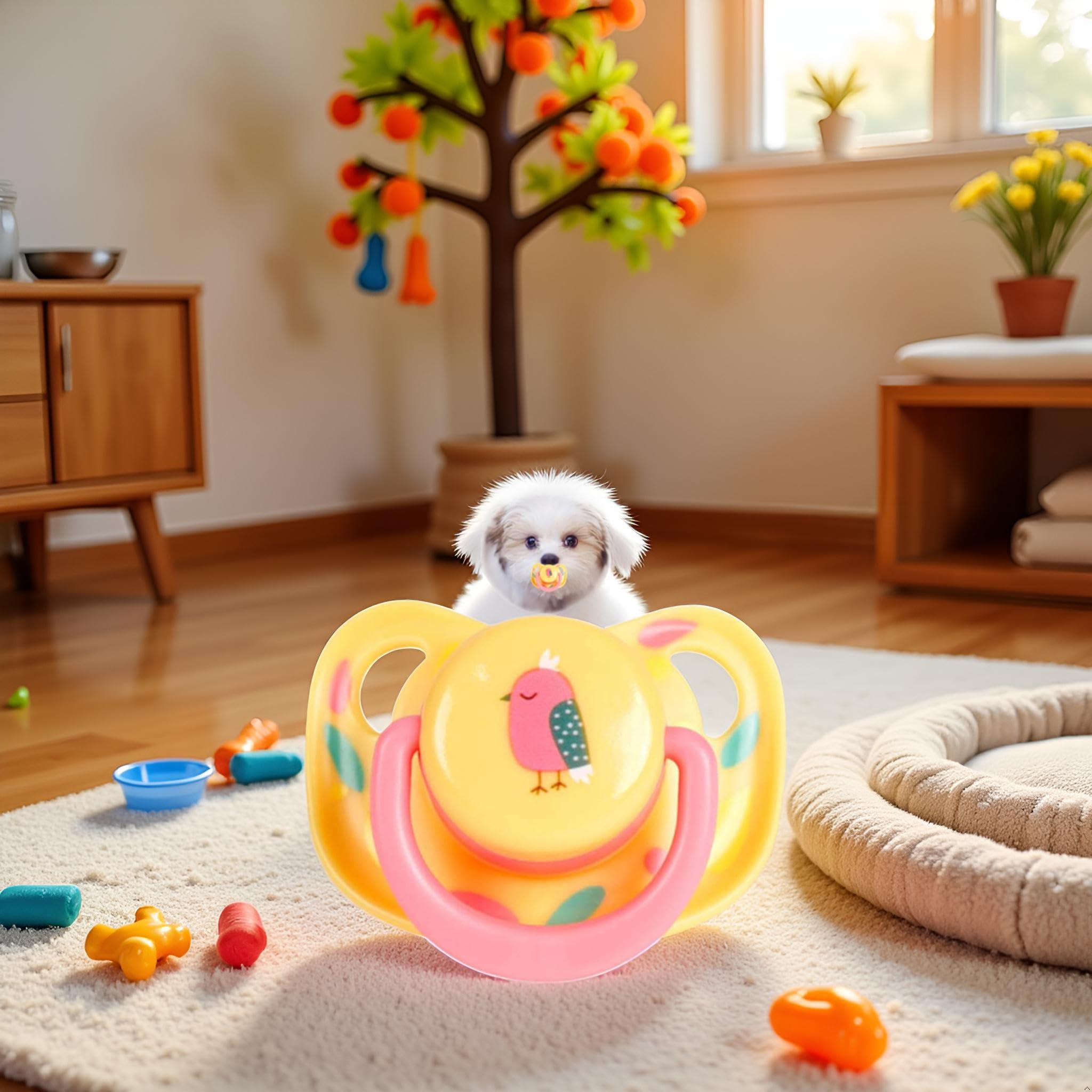 Jizlan Pet Silicone Calming Pacifier close-up showing durable silicone for long-lasting use.