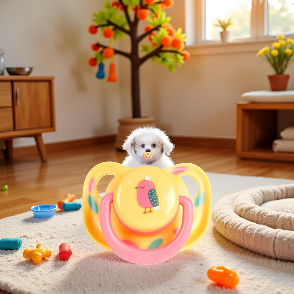 Jizlan Pet Silicone Calming Pacifier close-up showing durable silicone for long-lasting use.