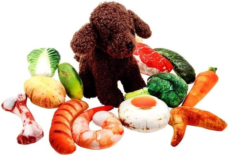 Jizlan Realistic Steak Plush Toy texture highlights dental-friendly chewing and gum massage.