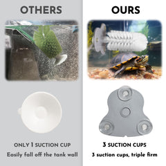 JJMOLLE turtle brush tank-wall attachment grips securely for active turtles.