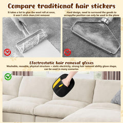 JJpopo Magic Brush on couch removing loose hair from furniture