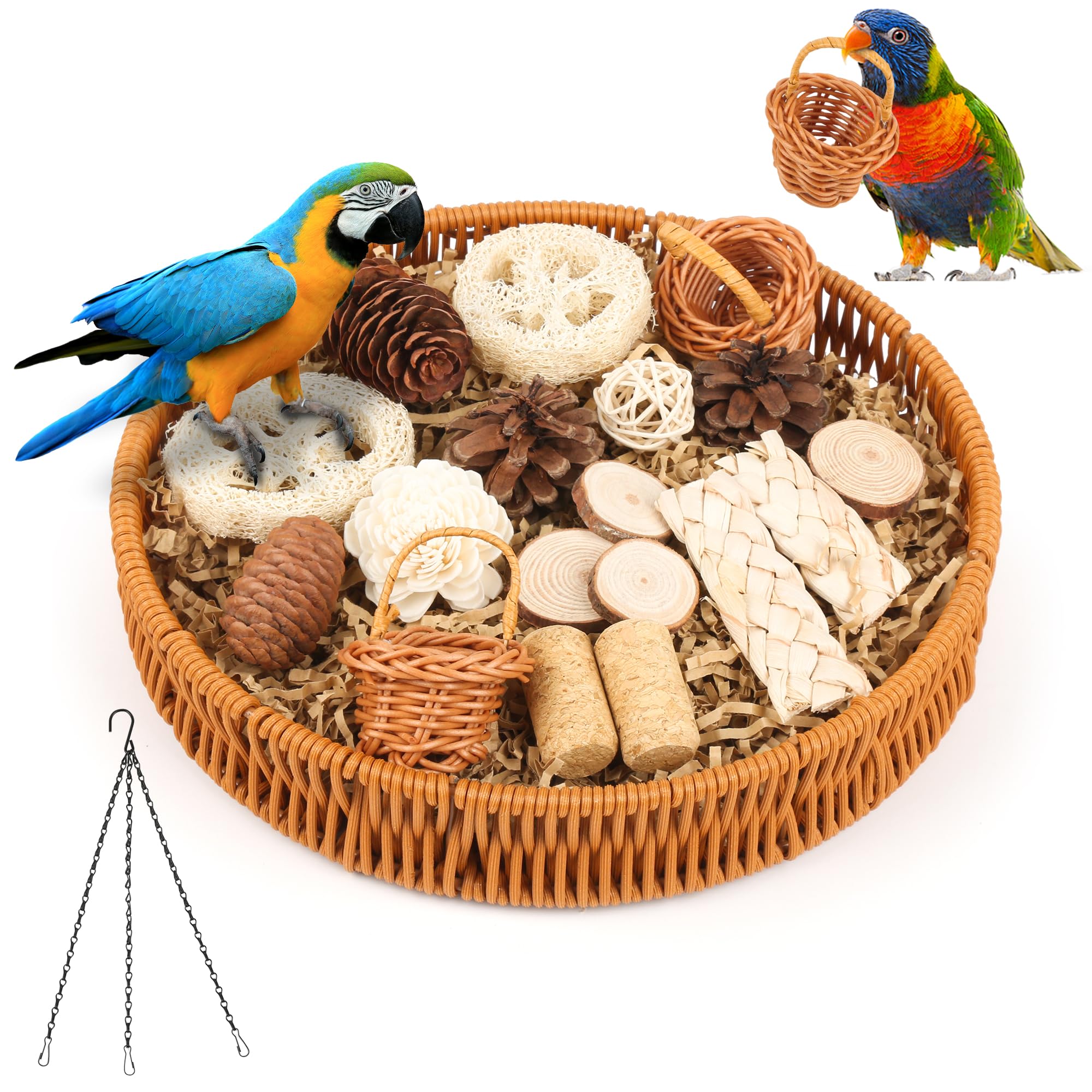 JJunLiM natural bird toy foraging box offers enrichment with safe materials