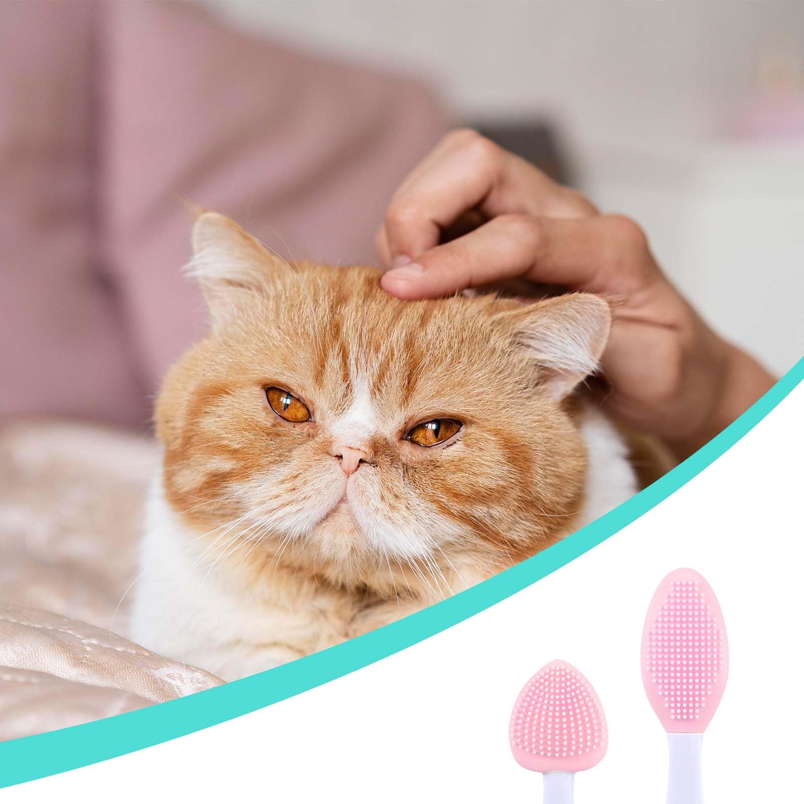 JJUNW cat acne brush bulge-dot side provides a soothing massage during brushing.