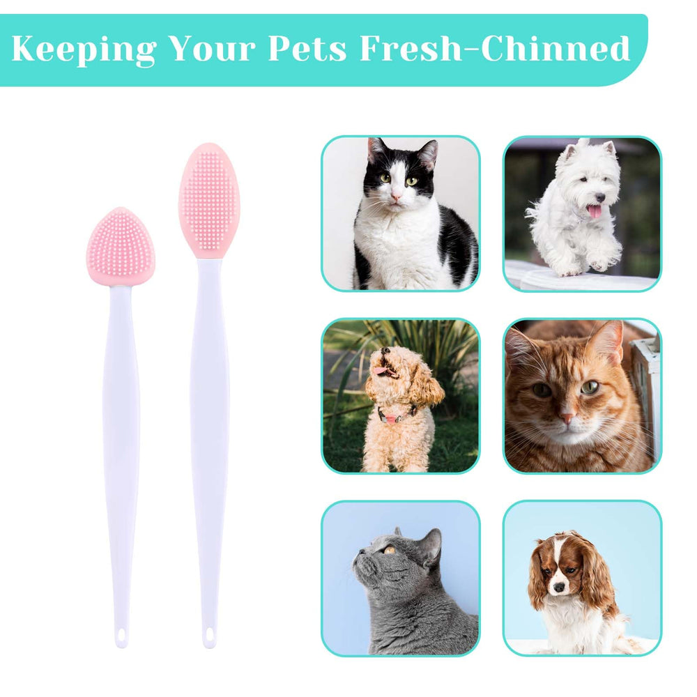 JJUNW cat acne brush easy-clean design with detachable silicone head for hygiene.