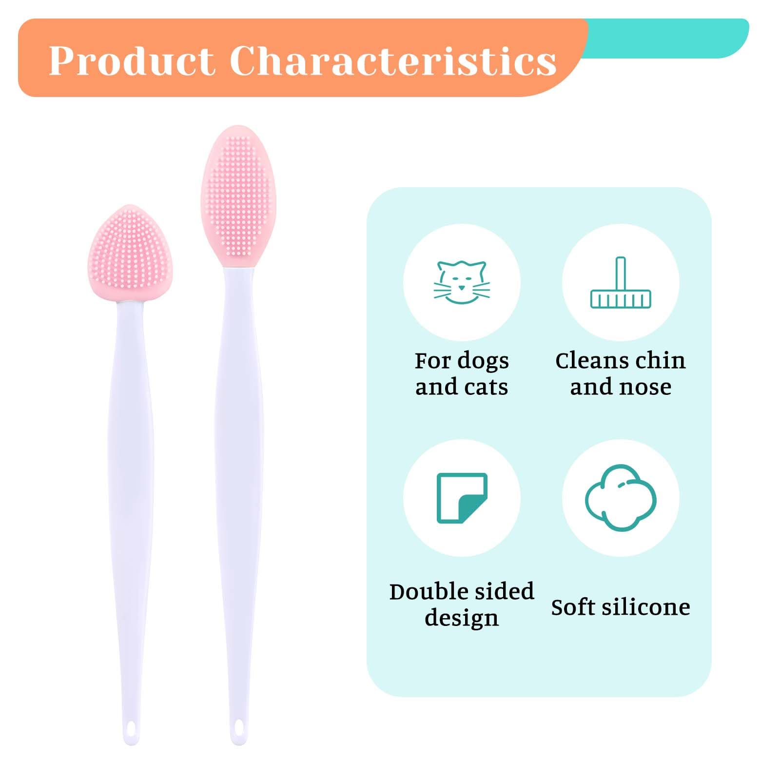 JJUNW cat acne brush handle silicone offers comfortable grip during grooming sessions.