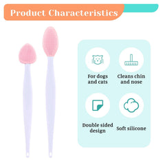 JJUNW cat acne brush handle silicone offers comfortable grip during grooming sessions.