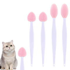 JJUNW cat acne brush heart double-sided for precise chin cleaning and exfoliation.