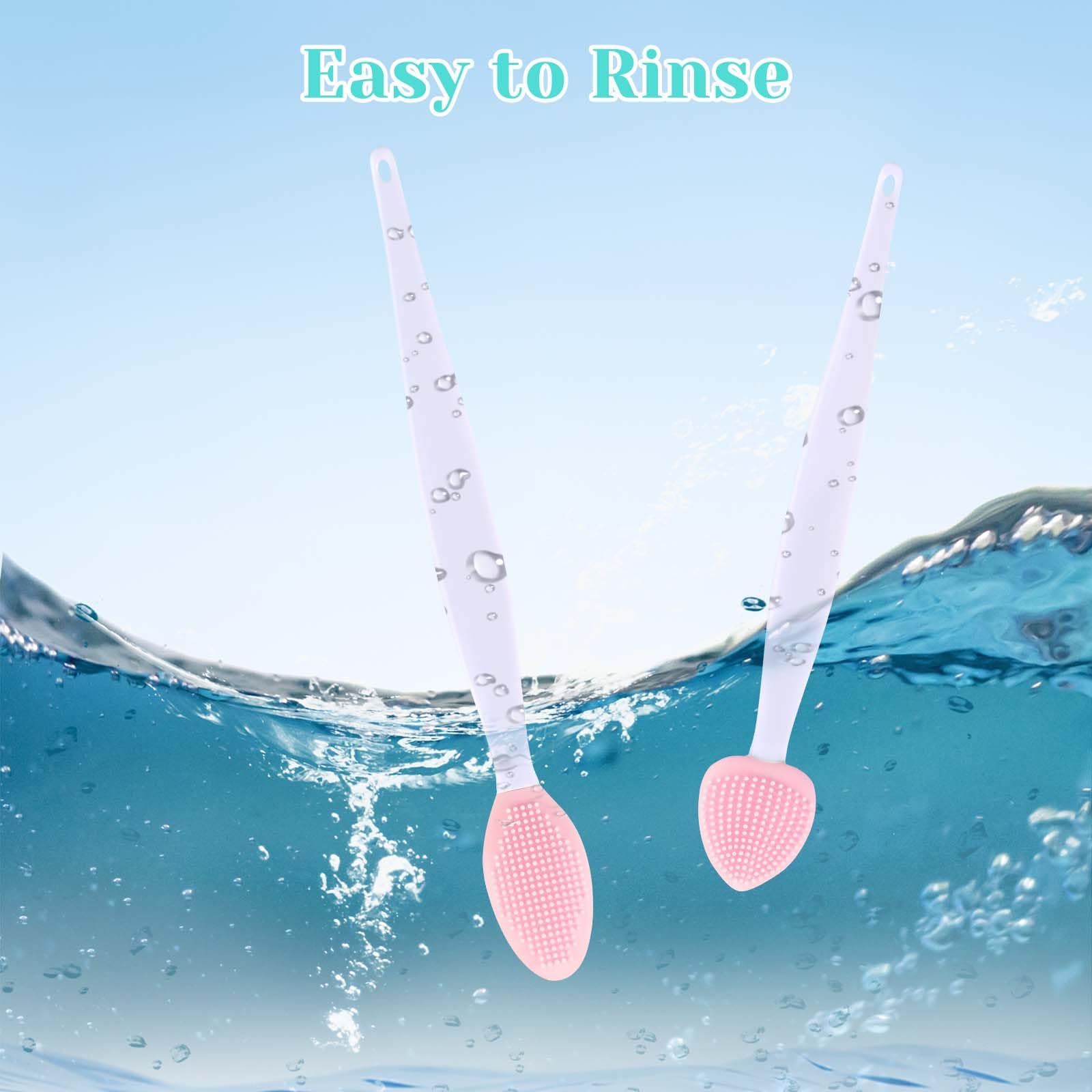 JJUNW cat acne brush packaging shows four pink brushes for complete chin care.