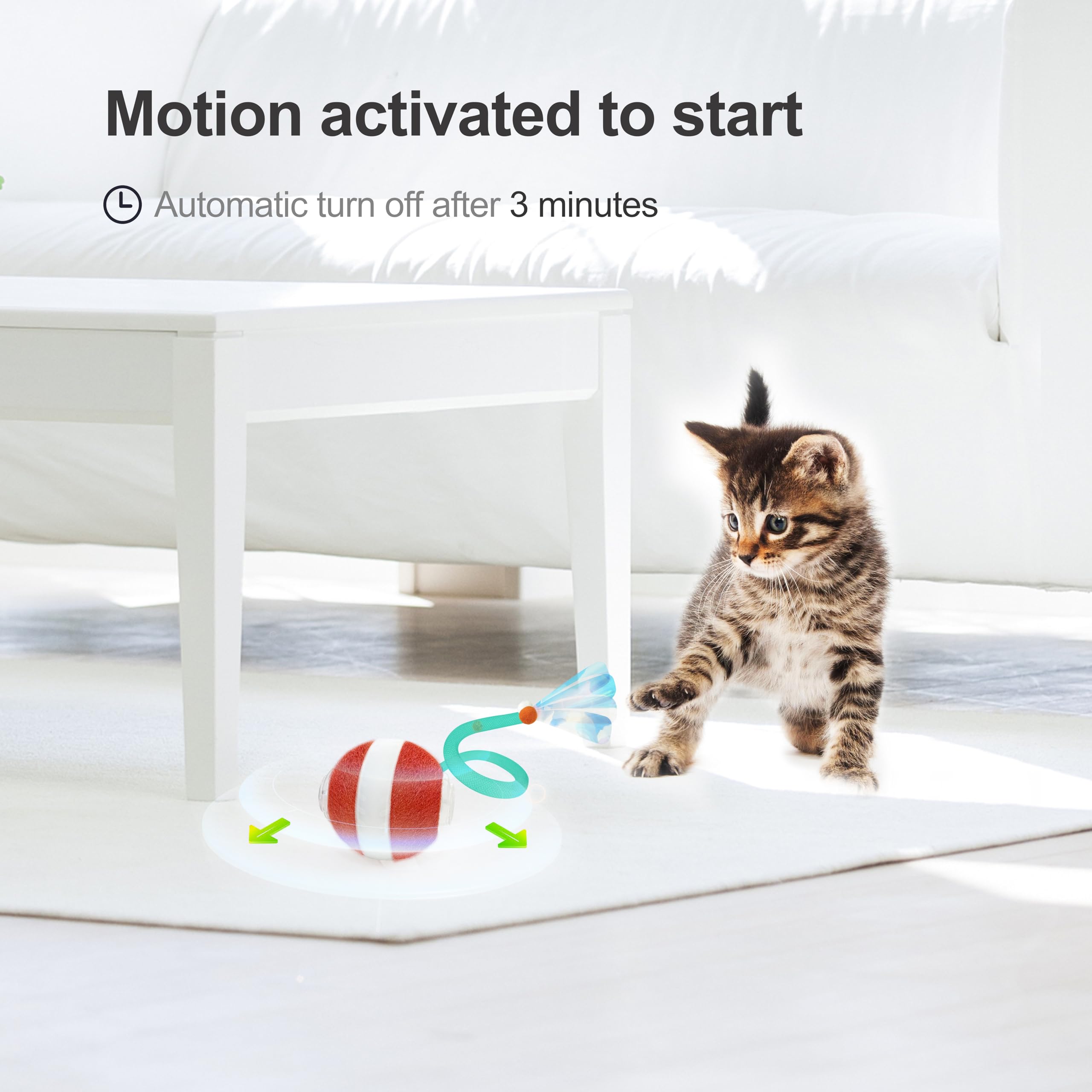 Jkanti interactive cat ball emits chirping sounds to attract cats during play