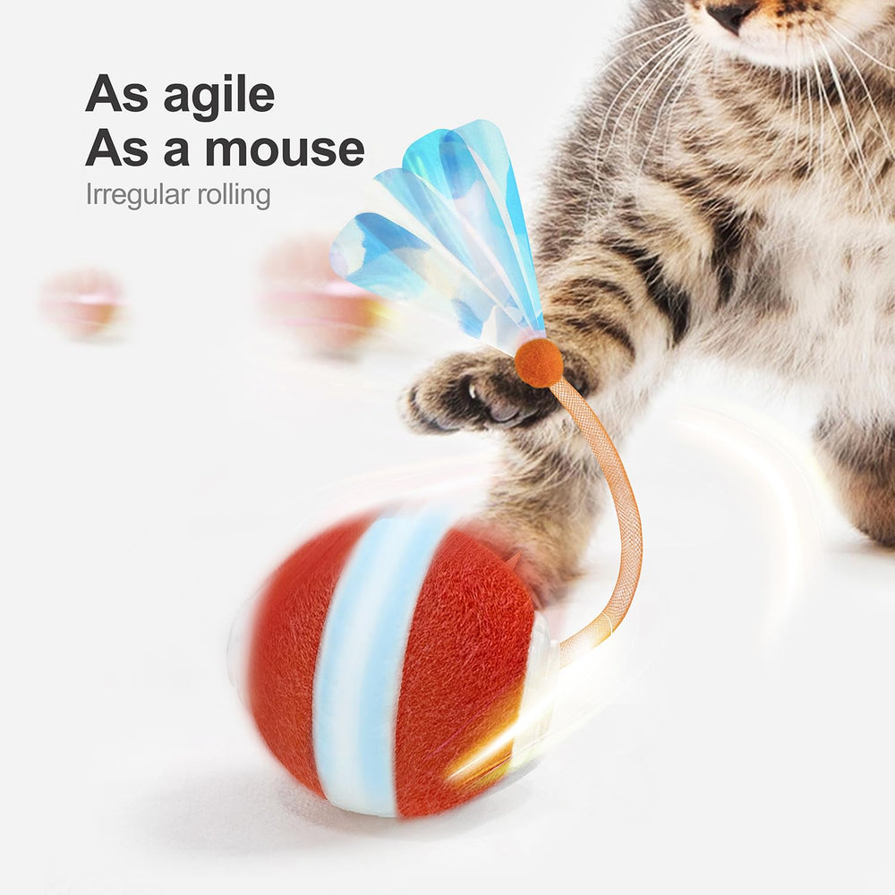Jkanti interactive cat ball with elastic tail promotes agile chasing and engagement.